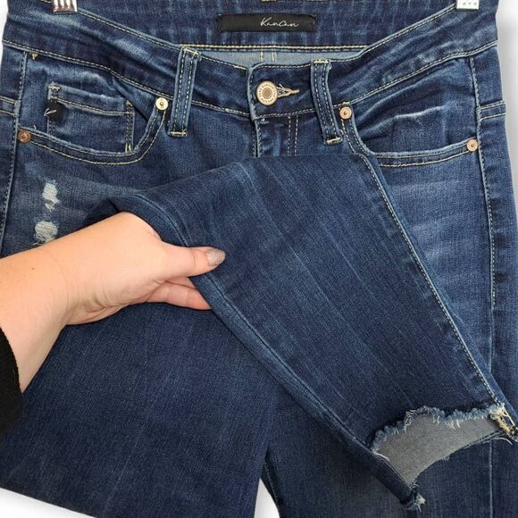 Kancan High Waist Distressed Skinny Crop Jean size 27 - Picture 4 of 7